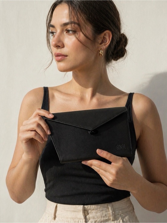 Finell Handbags - Finell QUIN Structured Wallet Black